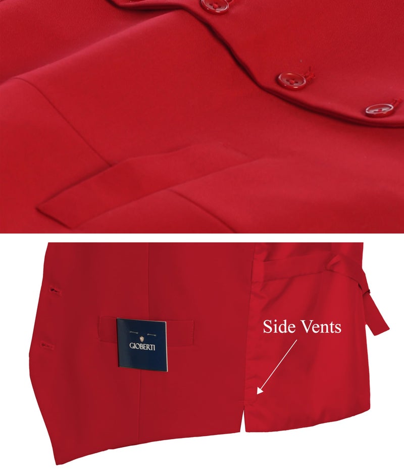 Gioberti Men's Formal Suit Vest Fit for Business or Casual Dress, Red, Small - Image 4